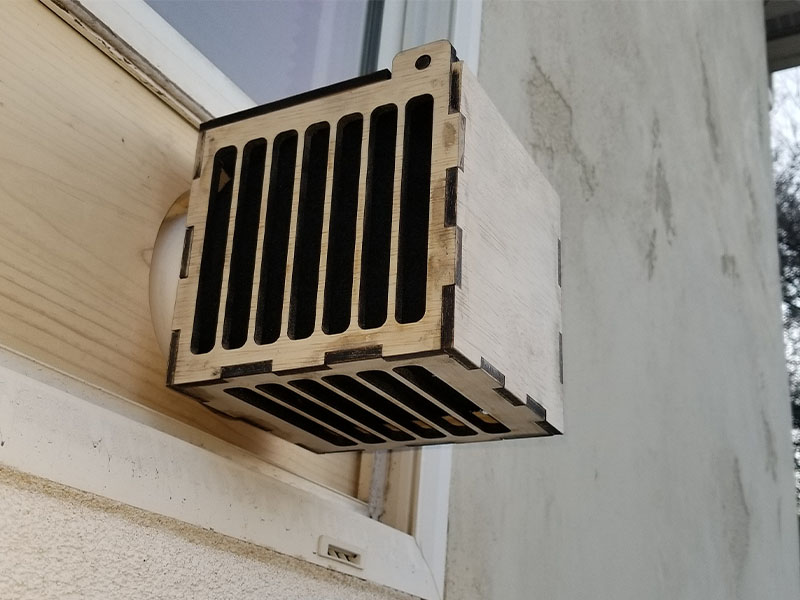 Laser Cut Exhaust Hose Wooden Filter Design