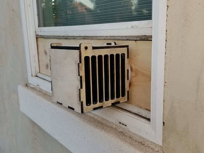 Laser Cut Exhaust Hose Wooden Filter Design