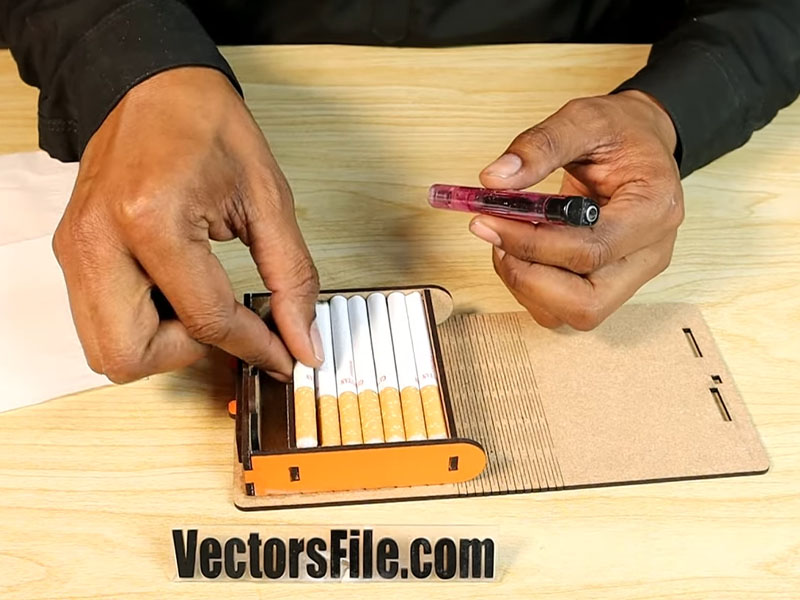 Wooden Cigarette Case Box Leather Lighter Cigarette Box Case Cigarette