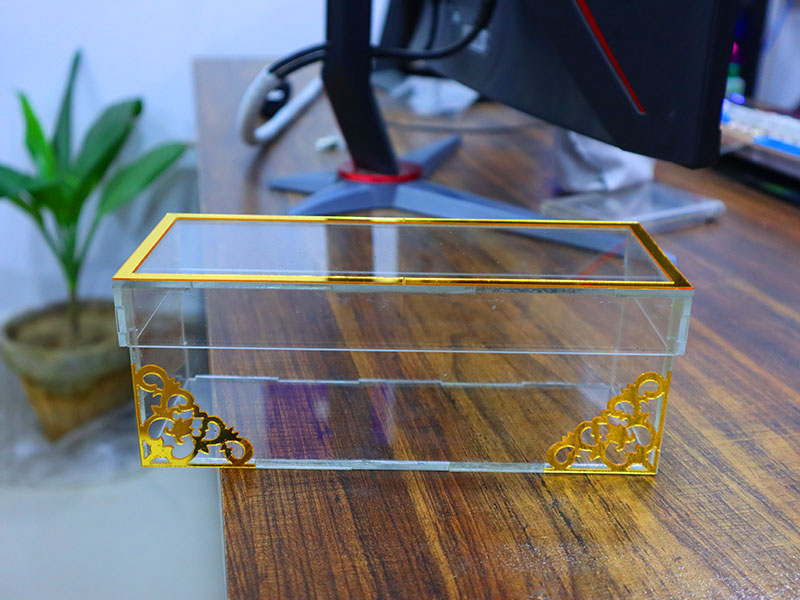 Laser Cut Personalized Acrylic Gift Box Transparent Custom Keepsake Box ...