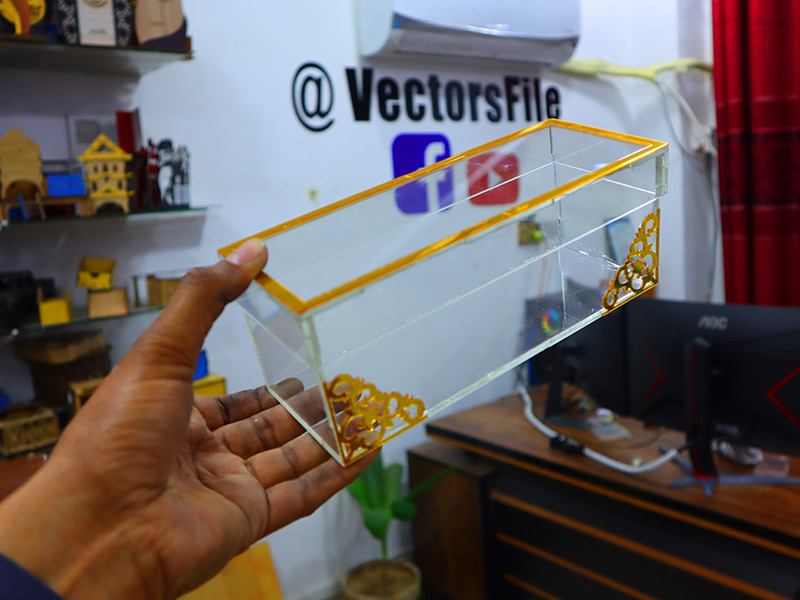 Laser Cut Personalized Acrylic Gift Box Transparent Custom Keepsake Box ...