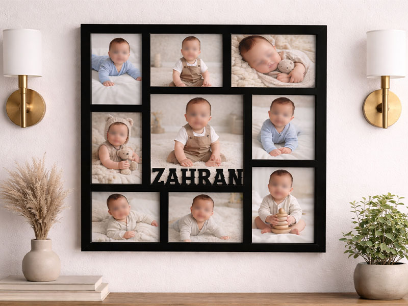 Laser Cut Personalized Multi Photo Frame Design | Vectors File