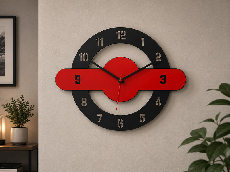 Laser Cut Layered Acrylic Modern Wall Clock Design | Vectors File