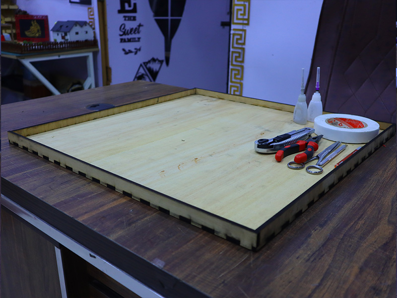 Laser Cut Portable Working Tray Plywood Craft and DIY Work Board ...