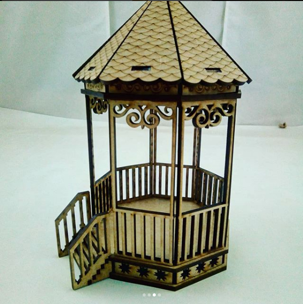 Wooden Bandstand 3mm Laser Cut Free CDR Vectors File