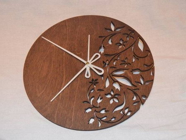 Laser Cut MDF Flower Cut Wall Clock CDR File