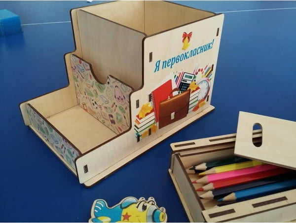 Laser Cut Wooden Kids School Scale Set with Box CDR File