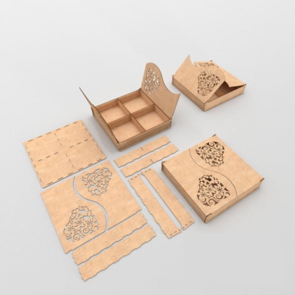 Laser Cut Wooden Love Gift Box Dxf And Cdr File For Laser Cutting 