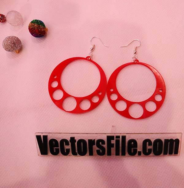 Laser Cut Round Shape Acrylic Earring Design Cdr And Dxf File Vectors File 4847