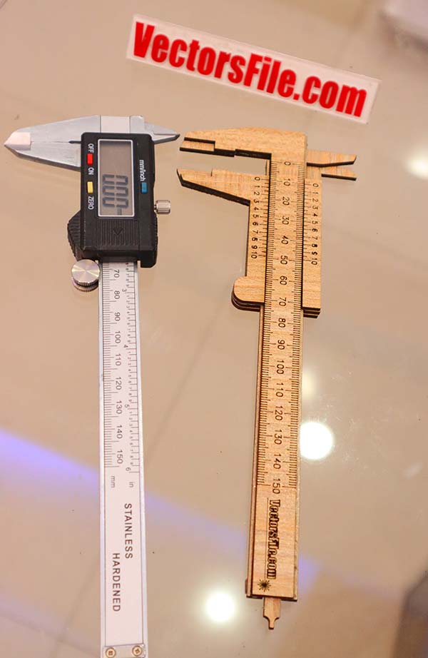 Laser Cut Wooden Vernier Caliper Ruler Scale for Measurement CDR and ...