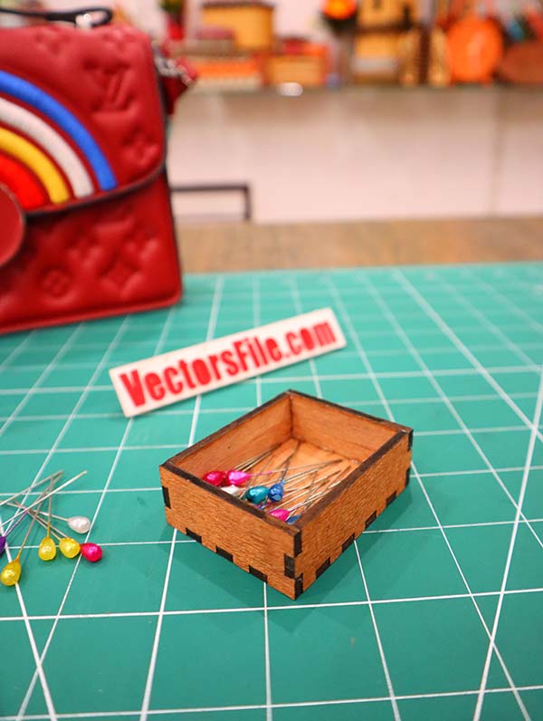 Laser Cut Wooden Hair Pin Box Jewelry Box CDR and DXF File