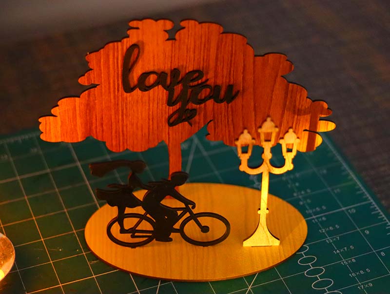 Laser Cut Happy Valentines Day Gift Couple Cycling Love Stand Decor ...