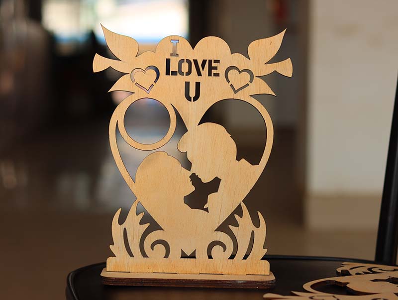 Laser Cut Happy Valentines Day Gift Stand I Love You with Couple ...