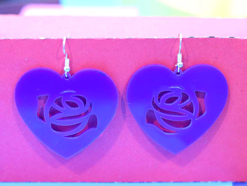 Laser Cut Acrylic Earring Heart Earring Template Free Vector File