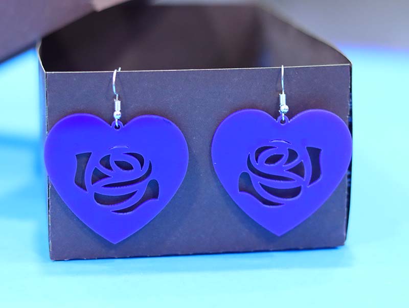 Laser Cut Acrylic Earring Heart Earring Template Free Vector File