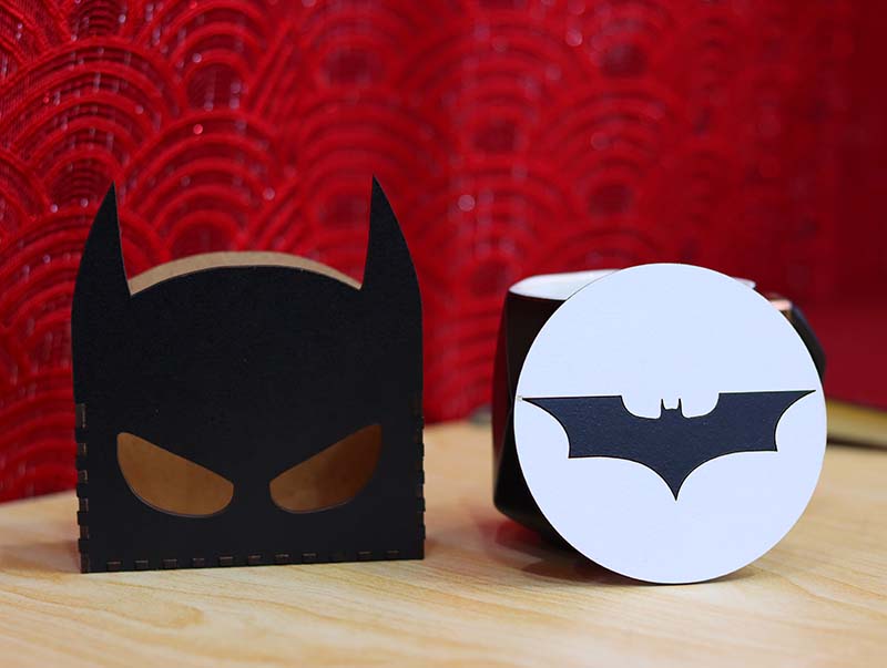 Batman Coaster with Holder Tea Coaster Superhero Template Laser Cut 3mm ...