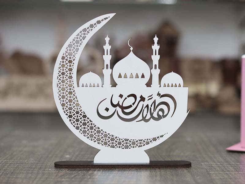 Laser Cut Freestanding Ramadan Crescent Moon Decorative Stand 3mm ...