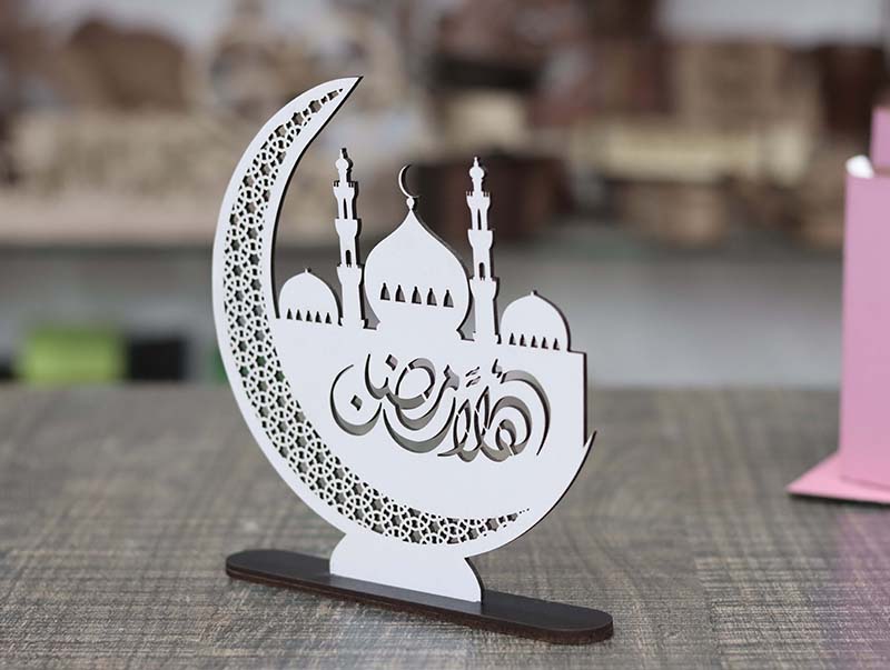 Laser Cut Freestanding Ramadan Crescent Moon Decorative Stand 3mm ...