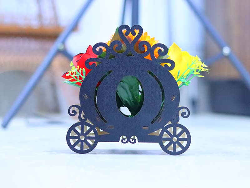 Laser Cut Flower Vase Cart Design Flower Gift Basket Flower Stand 3mm ...