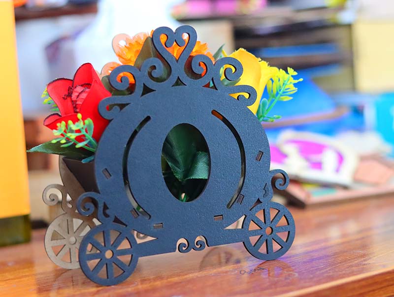 Laser Cut Flower Vase Cart Design Flower Gift Basket Flower Stand 3mm ...