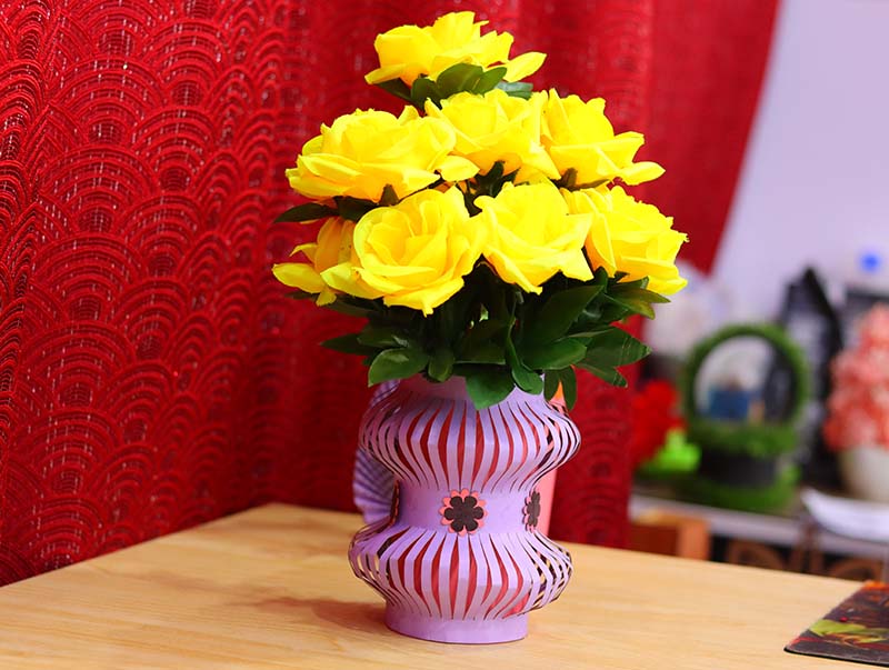 Laser Cut Flower Pot Craft Paper Flower Pot Template DIY Craft Vector ...