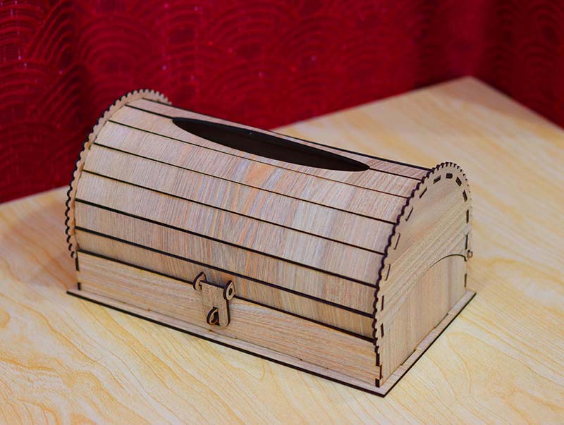 Laser Cut Tissue Box Template Treasure Chest Box 3mm Vector File ...