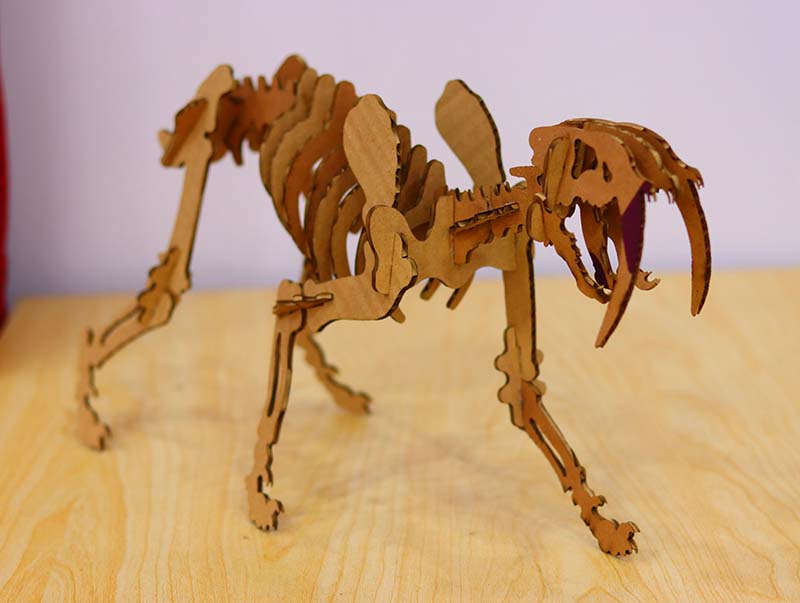 Laser Cut Cardboard Dinosaur 3D Puzzle Model C Flute Vector File ...