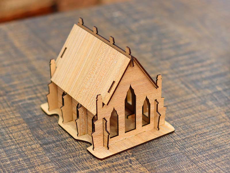 Laser Cut House Template 3D Puzzle Toy Model 3mm Vector File