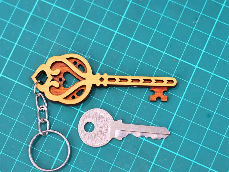 Laser Cut Layered Key Shaped Keyring Template 3mm Vector File | Vectors ...