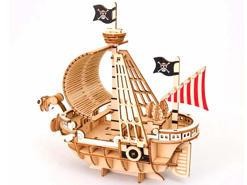 Free Laser Cut Pirate Ship 3D Puzzle Going Merry Ship Vector File ...