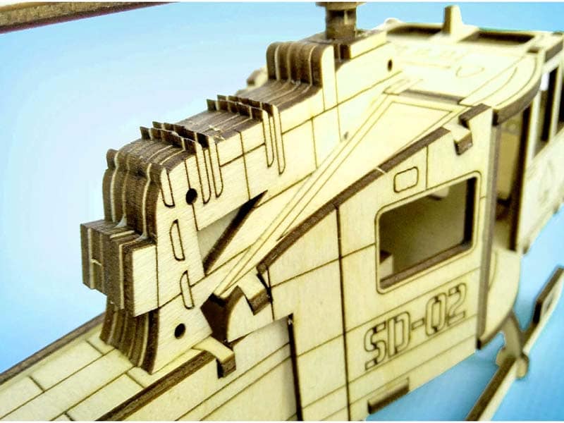Laser Cut Bell Helicopter UH 1 Iroquois 3D Puzzle Model Kit Vector File