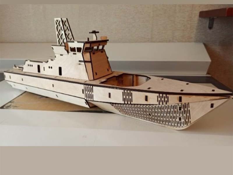 Laser Cut Ship Model Kit 3D Puzzle Toys Template Vector File