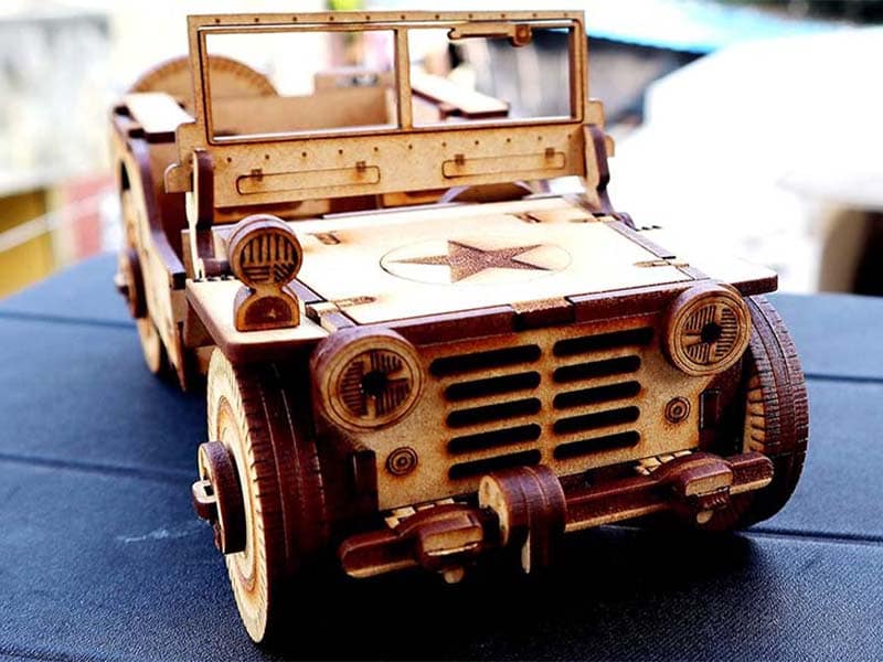 Laser Cut Jeep Model Kit 3D Puzzle Toys Template Vector File | Vectors File