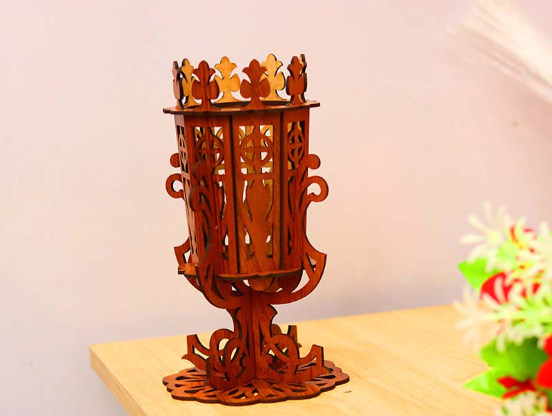 Wooden Flower Vase Flower Holder Vector File for Laser Cutting