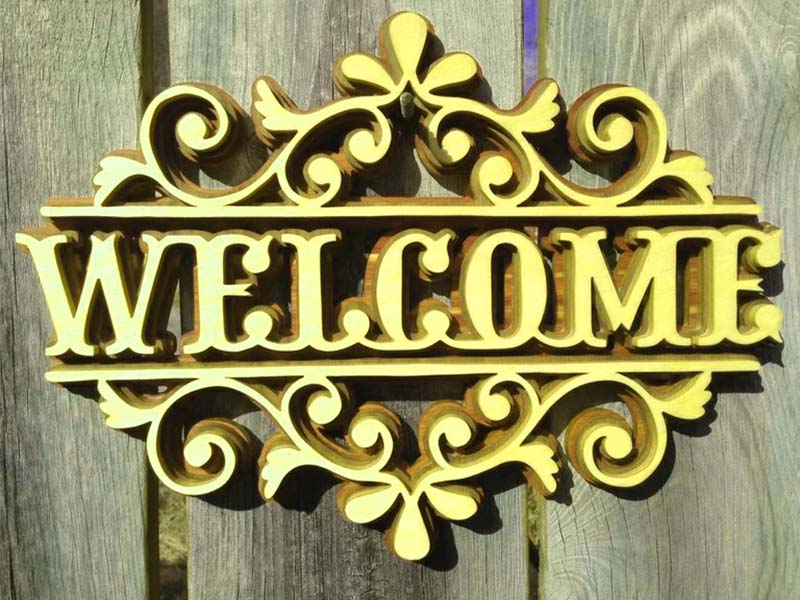 Laser Cut Welcome Sign Wedding Entryway Sign Welcome Guests Sign Wall Decor