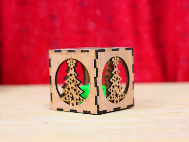 Laser Cut LED Tealight Lantern Wooden Tea Light Holder