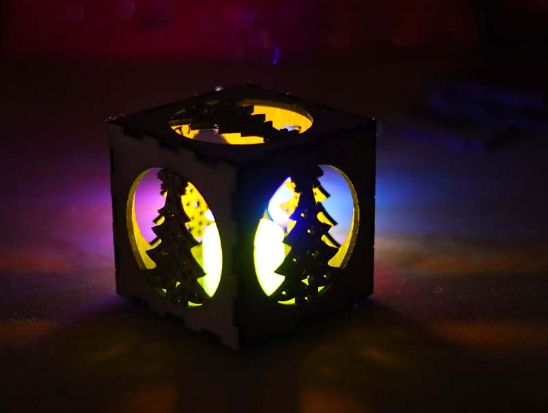 Laser Cut LED Tealight Lantern Wooden Tea Light Holder