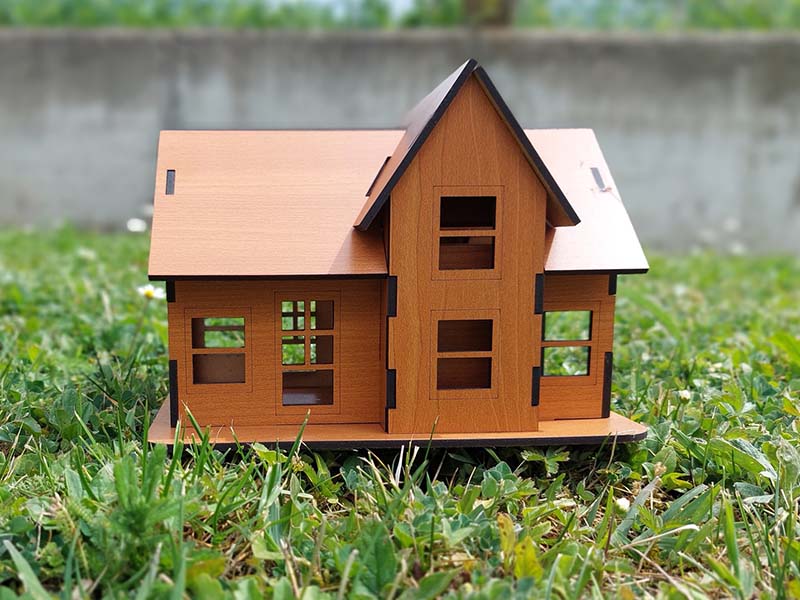 Laser Cut Dollhouse Plans Wooden House Template Vector File