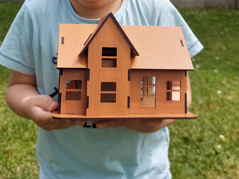 Laser Cut Dollhouse Plans Wooden House Template Vector File