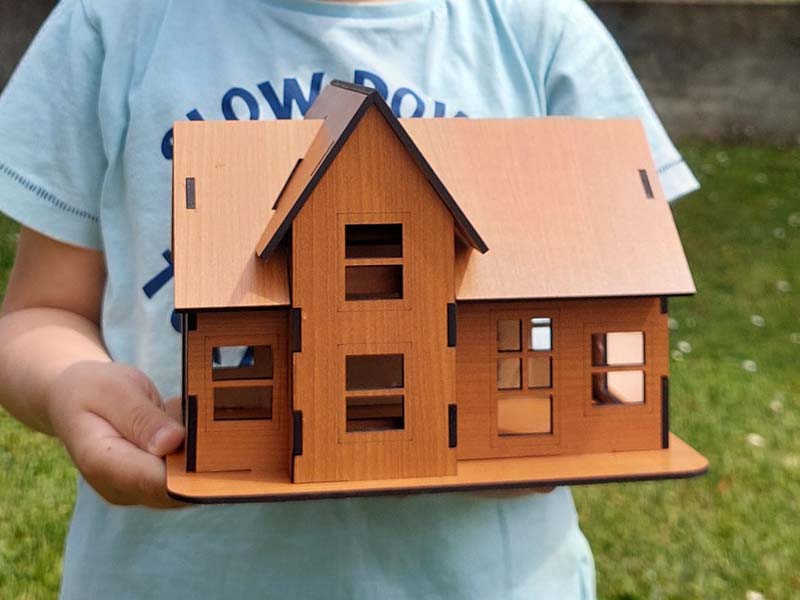 Laser Cut Dollhouse Plans Wooden House Template Vector File