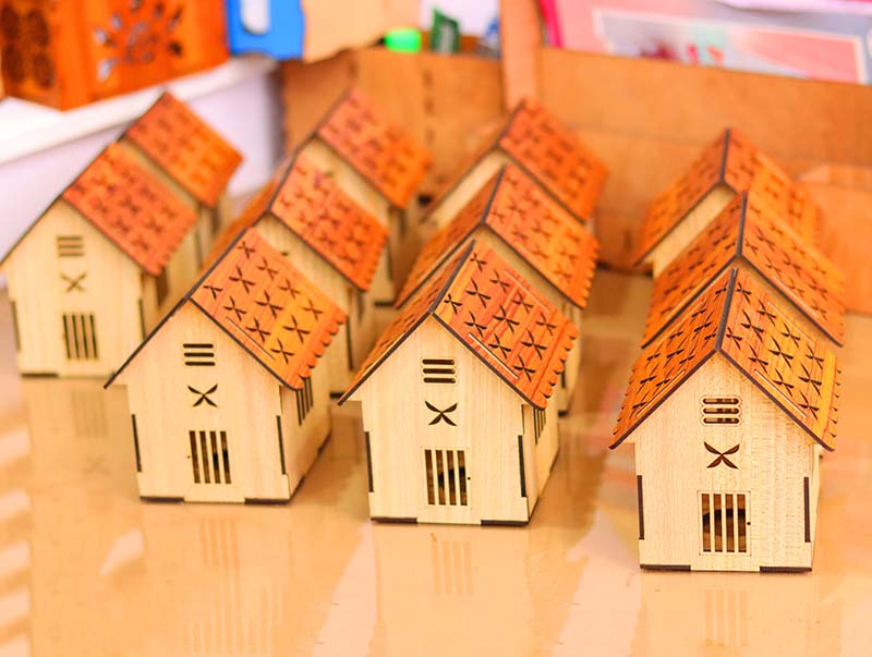 Laser Cut House Design Tea Light Box LED Tealight Holder