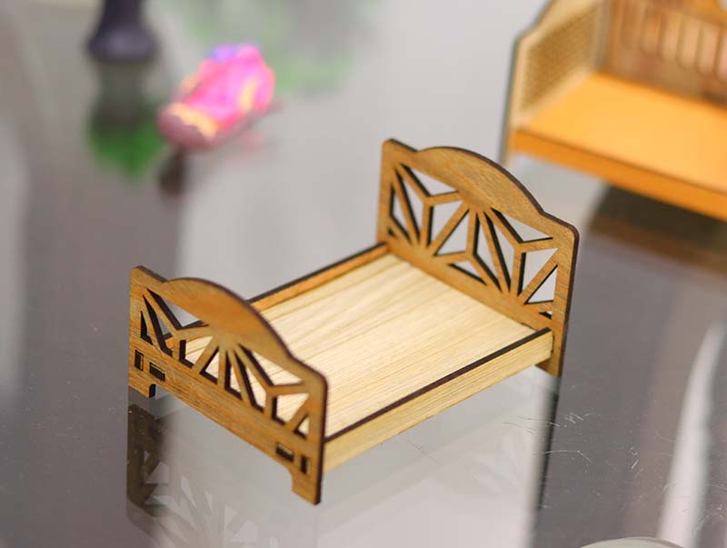 Laser Cut Dollhouse Furniture Template Miniature Bed Design