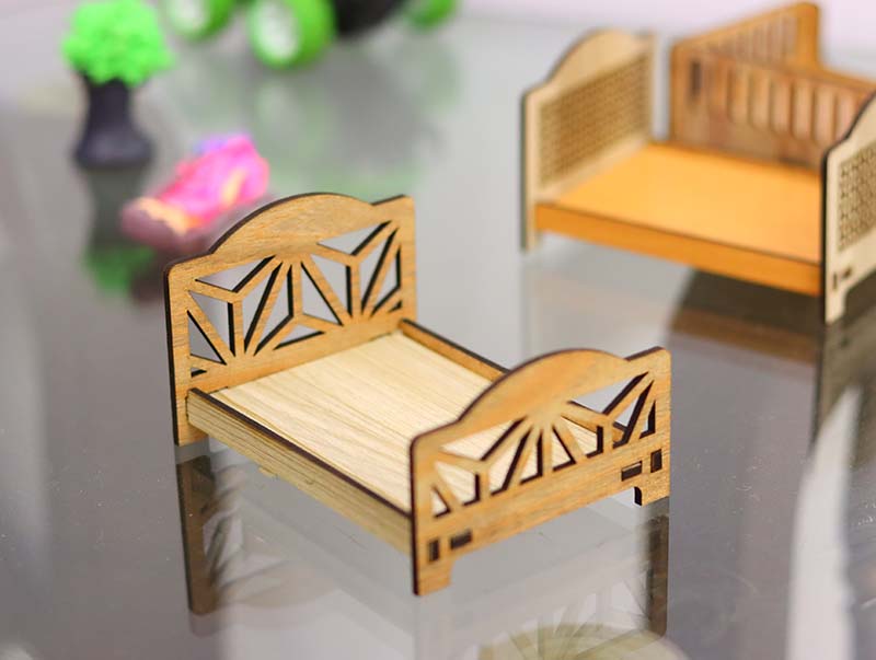 Laser Cut Dollhouse Furniture Template Miniature Bed Design