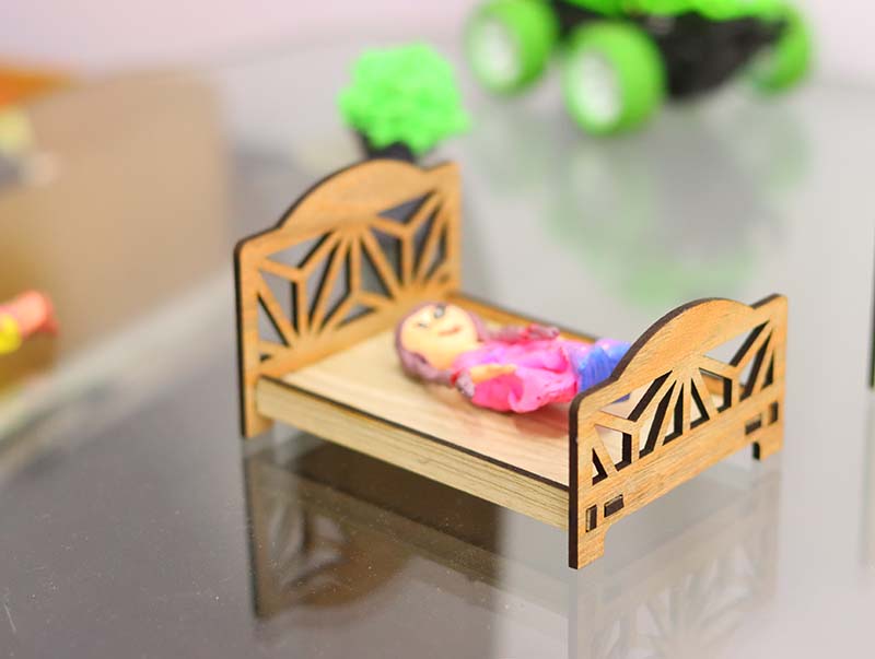 Laser Cut Dollhouse Furniture Template Miniature Bed Design