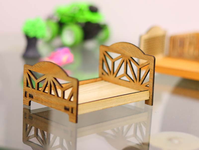 Laser Cut Dollhouse Furniture Template Miniature Bed Design