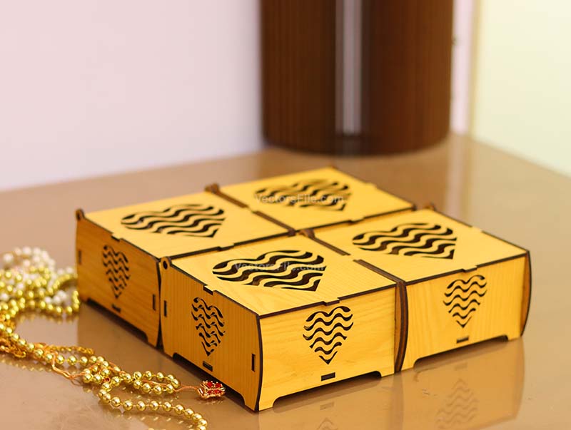 Laser Cut Wooden Jewelry Box Chocolate Box Christmas Gift Box Idea