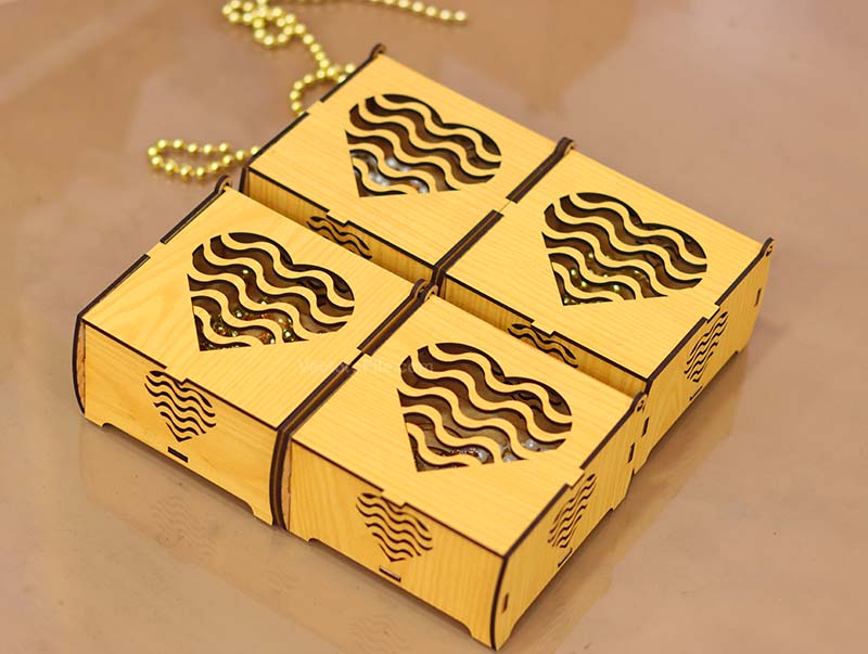 Laser Cut Wooden Jewelry Box Chocolate Box Christmas Gift Box Idea