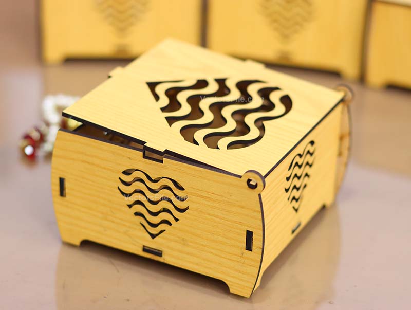 Laser Cut Wooden Jewelry Box Chocolate Box Christmas Gift Box Idea