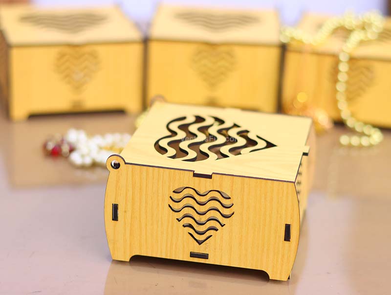 Laser Cut Wooden Jewelry Box Chocolate Box Christmas Gift Box Idea