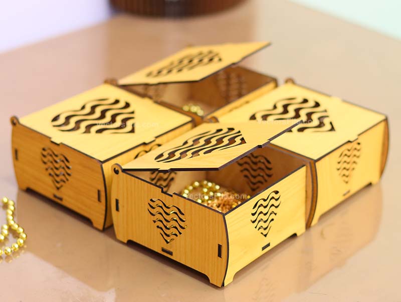 Laser Cut Wooden Jewelry Box Chocolate Box Christmas Gift Box Idea